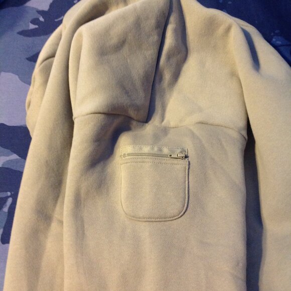 Comfrt Beige Hoodie Sweatshirt Jogger Sweatpants Pants w/ Sleeve Pockets L - Picture 8 of 12